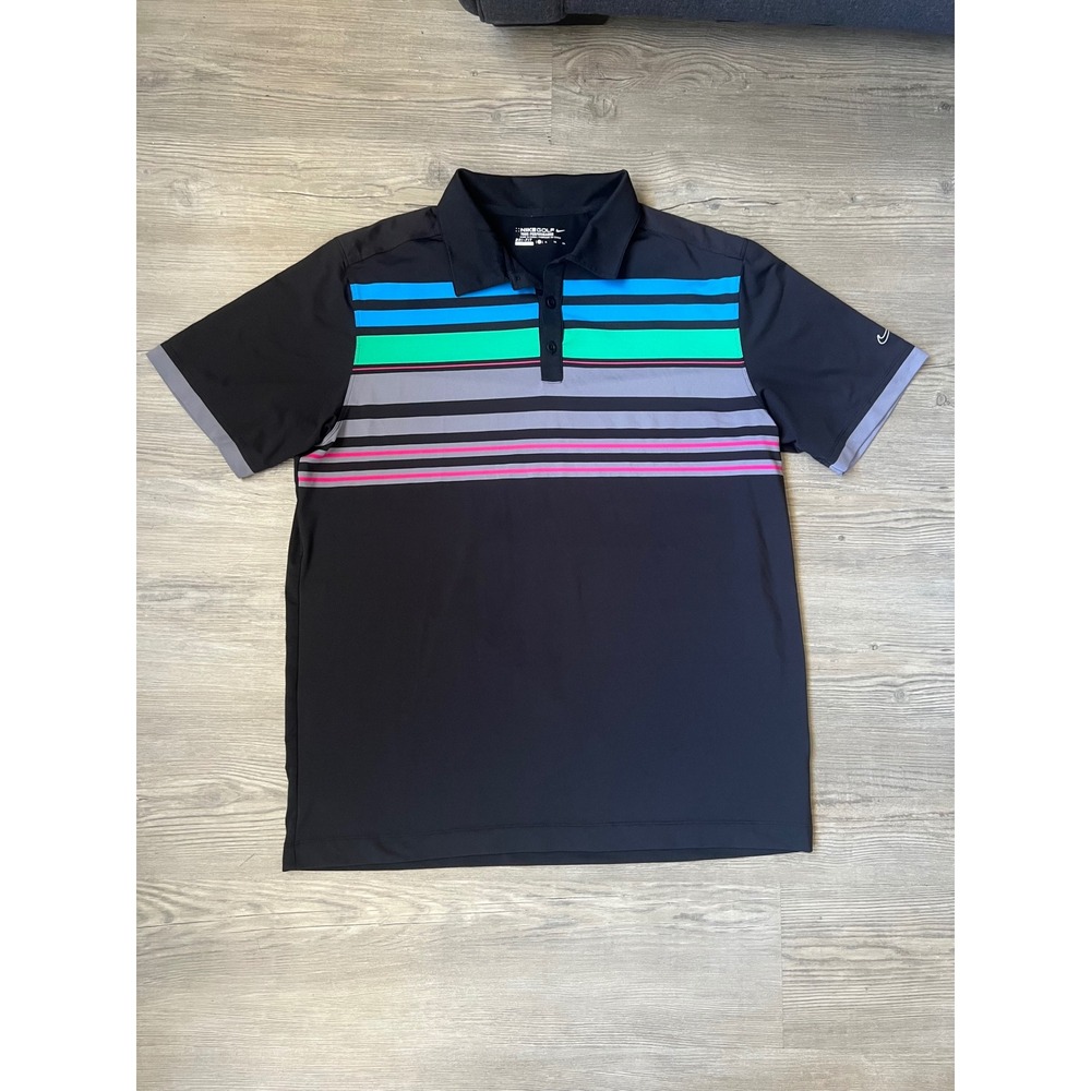 Nike Golf Tour Performance Men's Dri-Fit Polo Retro Style Stripe Size XL